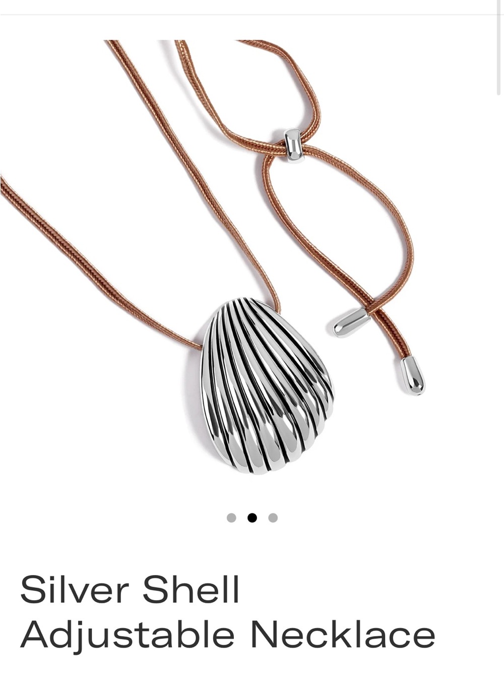 Silver Shell Adjustable Necklace - Picture 4 of 7